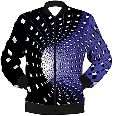 Saxigol Men Day Presentes do Dia dos Namorados Funny Graphic Lightweight Zip Up O outwear Colorblock Streetwear Sweatshirt Caats
