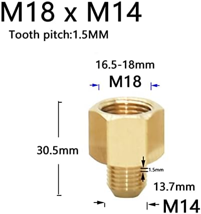 Conector rosqueado de latão M14 M18 M22 Coupling de água de transição Torneiras de água para cozinha e banheiro Bubbler