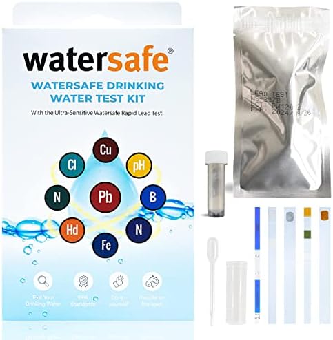 O kit original de teste de água WatersAfe para água potável, poço e água da torneira, chumbo sensível no teste de água, bactérias,