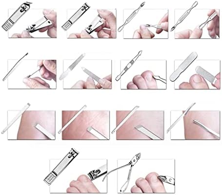 Cxdtbh 19pcs/conjunto de pedicure kit de manicure Profissional unhas flebres de aço inoxidável cortador de unhas conjunto de ferramentas