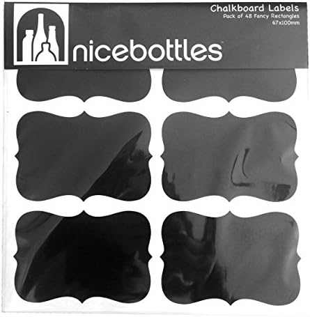 Rótulos do quadro de bilheteria de Nicebottles, pequenos retângulos sofisticados - 1 x 2, pacote de 72