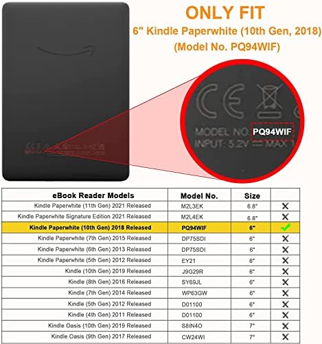 Tampa de TPU de Paperwhite Durável Premium, apenas para lançamentos de 10 polegadas do Kindle Paperwhite da 10ª geração 2018,