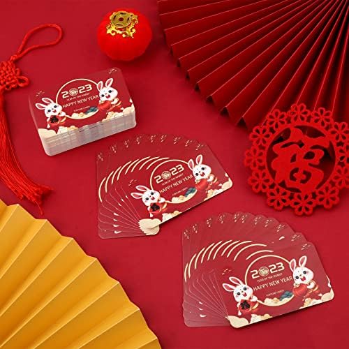 CARTA DE RAÇO DE Ano Novo Chinês, jogo de cartas de arranhões no ano novo chinês 2023 Ano das Cartas da Fortuna de Coelho para Decorações e Favores