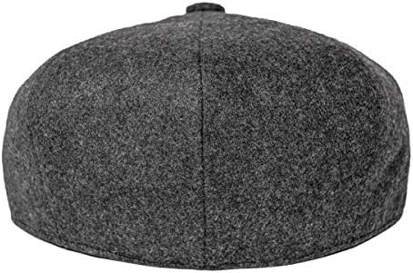 Jangoul Men Wool Blend 8 Panel Newsboy Cap Tweed Cabbie Hat Snap Brim