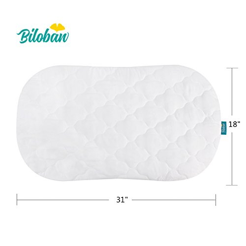 Capa de colchão de bassinet compatível com halo bassinest giratório bassinet colchão bloco, 2 pacote, microfibra, impermeável e macio, branco