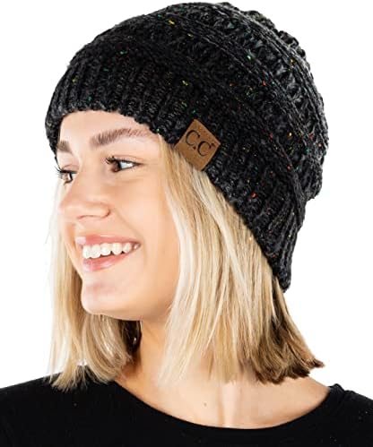 Funky Junque Confetti Knit Beanie - Hat de inverno quente e macio - unissex