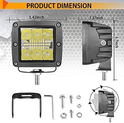 LUZES DE PODA DE CUBO LED YBYZ 3 polegadas 42W LED Offroad dirigindo luzes de neblina de neblina de nevoeiro