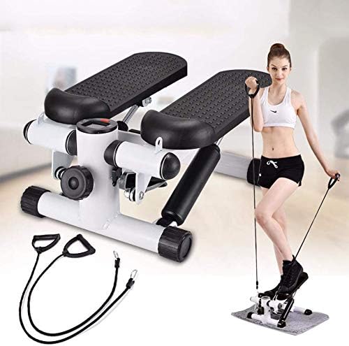 Luncruing.com 2in1 Stepper com cordas de potência, mini passo a passo das pernas com faixas de resistência, pernas na coxa exercitador