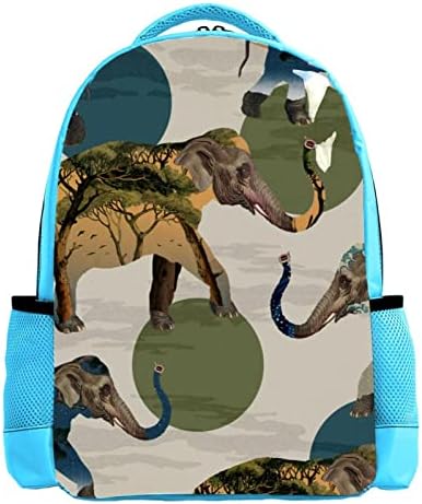 Mochila de viagem VBFOFBV para mulheres, caminhada de mochila ao ar livre esportes rucksack casual Daypack, Forest Elephant Animal Vintage Art