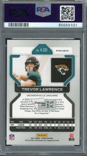 Trevor Lawrence autografou 2021 Panini Silver Prizm ROOKIE CART