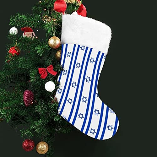 Israel Flag em forma de meia de Natal em forma de bandeira lareira de Natal da árvore de Natal Decorações penduradas