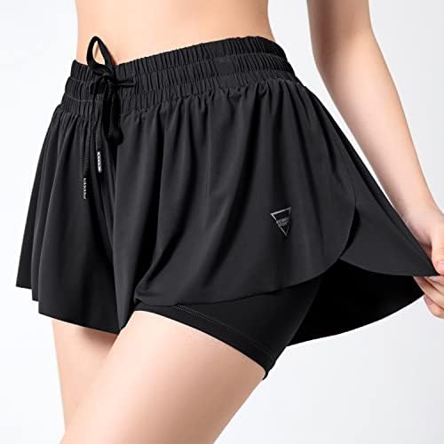 2 pacote de shorts atléticos fluidos para mulheres treino de borboleta de meninas