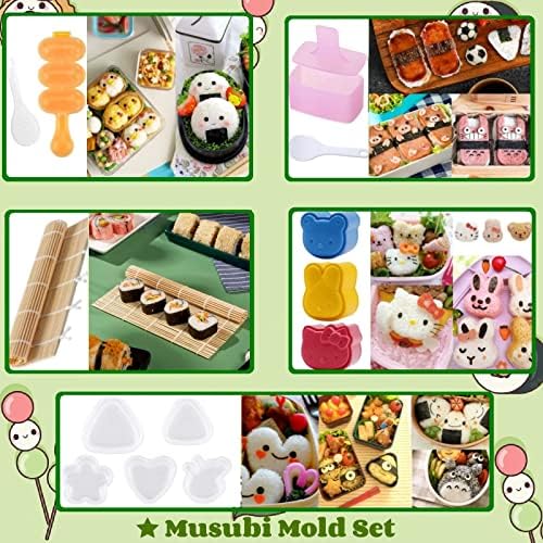 Bento Box Accessories-Onigiri Mold Conjunto 13pcs e lancheiras de silicone Divisores de 45 PCs