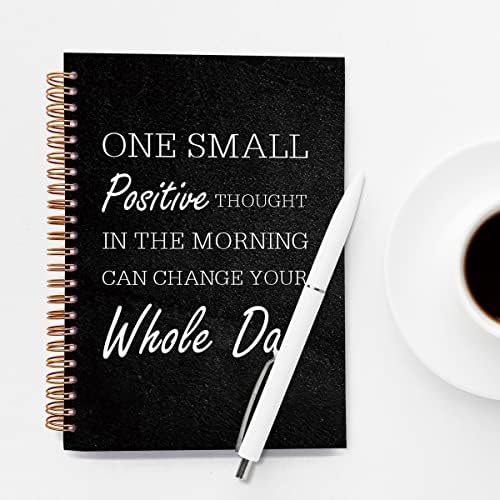 Golsoo Inspirational One Small positivo Pensamento Caderno em espiral de capa dura 6x8 polegadas, diário motivacional do diário de notebook Black Spiral Journal para redação de notas de estudo, 160 páginas
