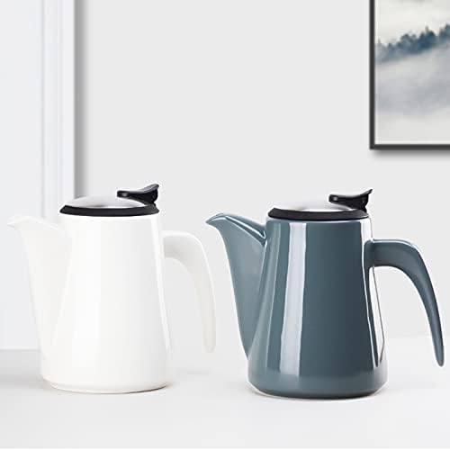 Kettle fria cerâmica do jarro com alça anti-escaldamento leve arremessador de alta temperatura para chá de alta temperatura para chá, bebidas, bebidas de café