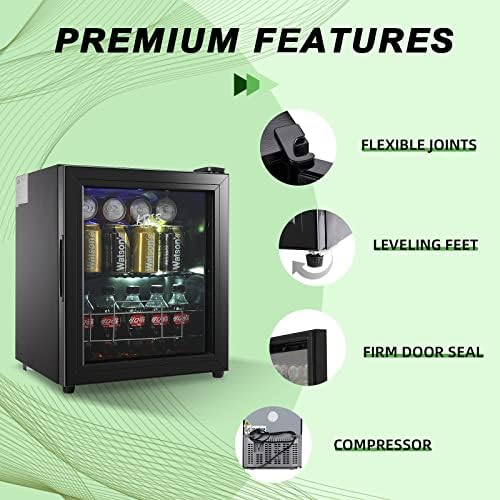 Refrigerador e refrigerador de bebidas Krib Bling para 80 latas, mini geladeira com prateleiras ajustáveis ​​de arame, máquina de dispensador de bebidas pequenas para refrigerante, água, cerveja, vinho para dormitório, escritório, bar