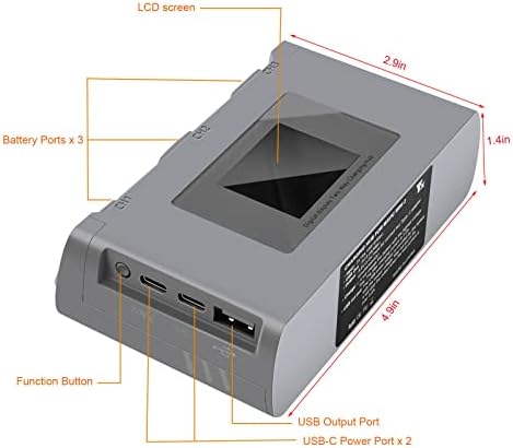 Carregador de FPV com tela LCD, carregamento inteligente de bidirecionais para DJI mini 2/mini se