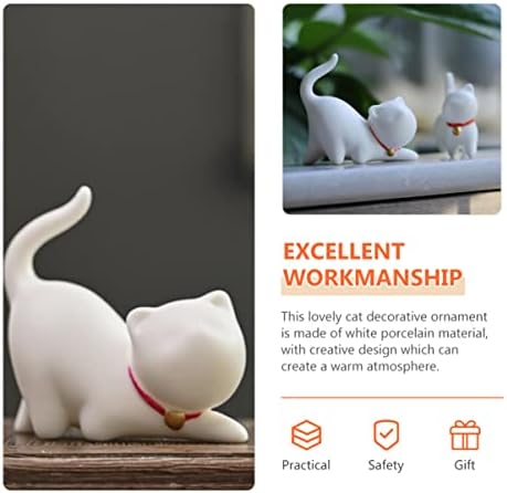 Kesyoo decoração de casa decoração de casa decoração 3 pacote mini -gato estatuetas de gato sortudo estátua pequena estatuetas