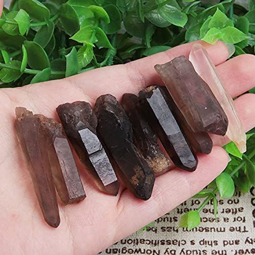 Acxico 1pcs 100g Black Quartz Crystal Points Terminou Wand Cura