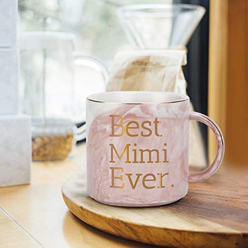 Melhor Mimi Ever Coffee Caves Mimi Presentes para a avó Mães Dia da avó Presentes de aniversário para a vovó de netos netos da avó 12 oz rosa com caixa de presente