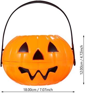 Yardwe 2pcs Halloween truque ou tratamento de abóbora de abóbora portador de balde de balde de balde de balde de abóbora adorno de mesa de balde de balde para partido decoração de cesto de halloween