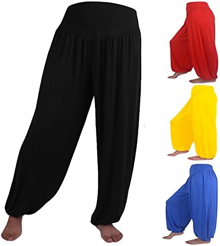 Calças de ioga folgadas Trendinao para mulheres, Lady Sports Dance Confortável algodão modal elástico macio pernas largas