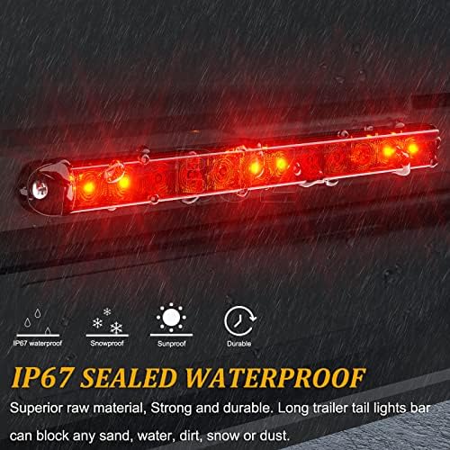 BJZ 16 '' Trailer Light Lights Bar Red 12 led Brake Stop Id esquerdo Turn Signal Signal Marcador de traseiro traseiro Luz de luz