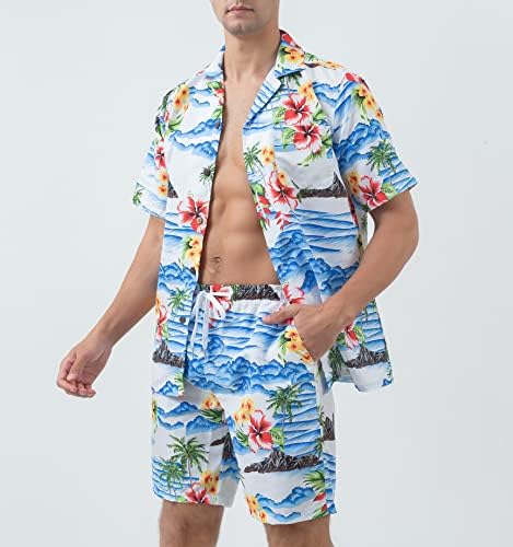 Ano após ano, camisas e shorts havaianos para homens, camisas havaianas casuais regulares, com efeitos rápidos e secos