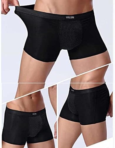 Calcinha de homens enérgicos, terapia magnética cueca boxeador de boxe de boxer respirável Roupa de baixa de 3/5 pacotes