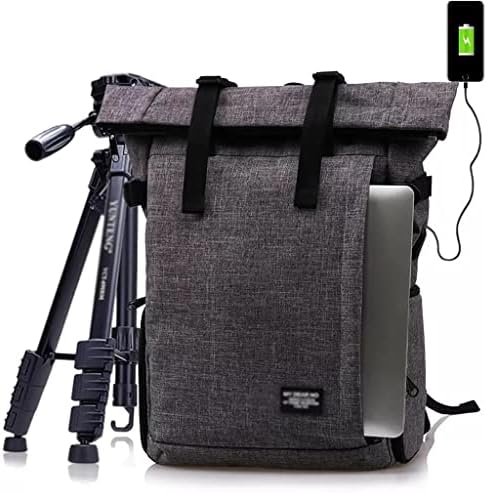 Saco de poliéster à prova d'água com foto multifuncional de CLGZS w/porto USB ombros da câmera DSLR Backpack Bolsa macia acolchoada
