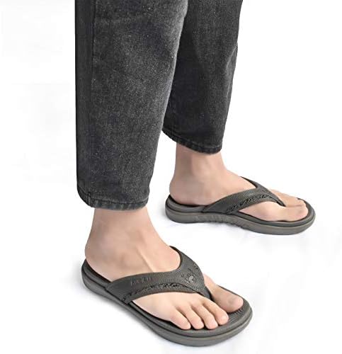 Kuailu masculino Flip Flip Flps Comfort Sandálias de calcinha ortopática com arco de fascite plantar suporte ao ar livre Tamanho