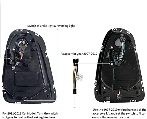 VLAND LED UNION JACK CLARO TAIL LUZES COMPATÍVEL PARA [2007-2013 BMW Mini Cooper R56 R57 R58 R59] com sinal de giro seqüencial, luzes em execução com efeito de respiração, conjunto de lâmpada traseira de freio reverso