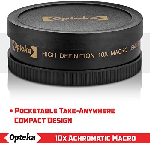 OPTEKA ACHROMATIC 10X Diadiopter Close-up Macro Lens para Canon EOS 90D, 80D, 77D, 70D, 60D, 1DS, 7D, 6D, 5D, 5DS, T7S, T7I, T7, T6S, T6I, T6, SL3 e SL2 SLR SLR Cameras