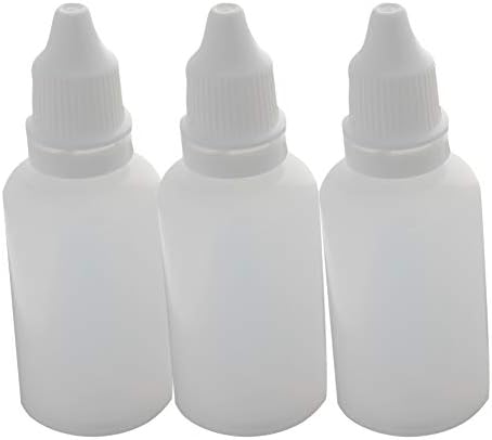 Bettomshin 20pcs 30ml pe bulping bottles líquidos de líquido espremedor de líquido com reagente de reagente amostra de amostra de vedação líquida de amostra de armazenamento de armazenamento translúcido com tampa branca