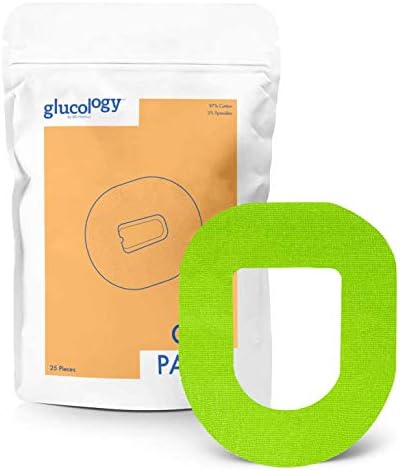 Patchos CGM de Glucologia para Omnipod Green | 25 pacote | Patch impermeável e universal