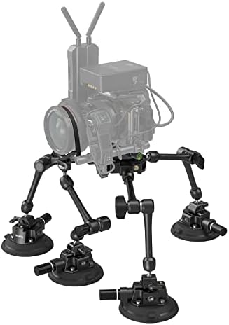 Montagem de xícara de sucção de câmera Smallrig, all-in-one 4 braços de xícara de câmeras de câmera, estabilizador de montagem de carros profissionais ajustáveis, para GoPro para câmera DSLR, câmera de câmera, tiro de veículo-3565