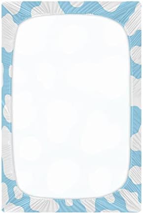 Lençóis de berço de impressão de vaca azul branca Alaza lençóis de berço para meninos meninas bebês criança, mini tamanho 39 x 27 polegadas