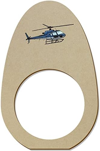 Azeeda 5 x 'helicóptero azul' anéis/suportes de guardanapo de madeira