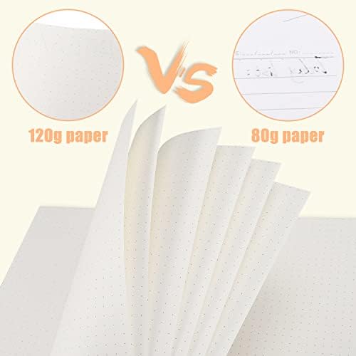 Notebook em espiral pontilhado a5, 6 pacote de 60 páginas, diário de grade de ponto com 120 gsm de papel pontilhado