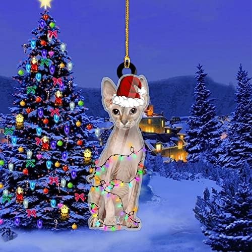 Cat Christmas Ornamentos 2021, Decoração de Árvores de Natal, HG, Ornamento de Kitten Kitty, Presentes do Proprietário de Cat, Presente