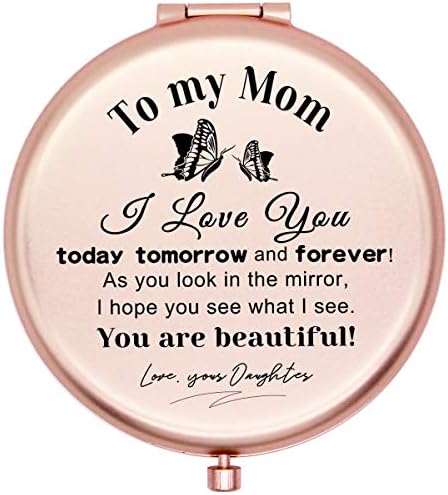 Muminglong Frosted Compact Makeup Mirror for Mom From Filhe Birthday Ideas para Mom Mãe-New Hudie Mom Nver