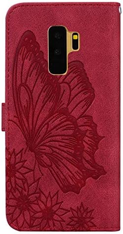 Lemaxelers Samsung Galaxy S9 Plus Caso Slim Premium Leather Flip Wallet com tampa de telefone protetora de fechamento