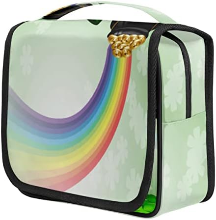 Pendurado Bolsa de higiene pessoal de viagem St Patrick Rainbow Grande capacidade de bolsa cosmética à prova d'água