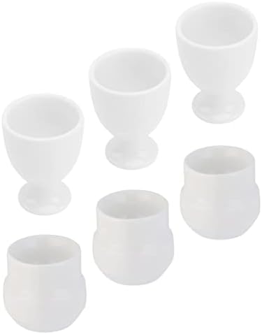 Luxshiny Ceramic Egg Cup Dispenser Recipiente Ferramentas de cerâmica Bandeja de cerâmica 6pcs ovo café