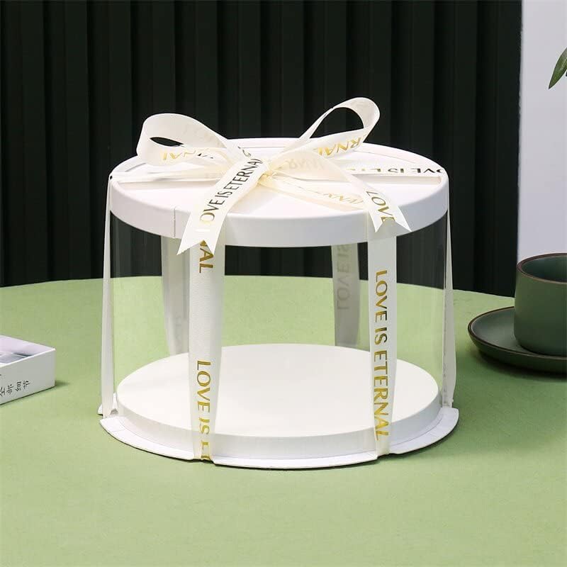 3pcs Caixa de bolo transparente de animais de estimação, caixas de embalagem de bolo circular de 7x6.3inch, caixas de panificação