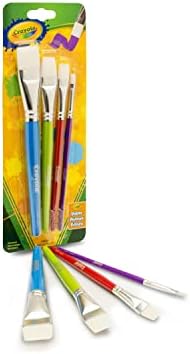 Crayola Grandes pincéis de tinta, conjunto de pincel infantil, pincéis finos e grossos, para acrílico, temperos, tinta à