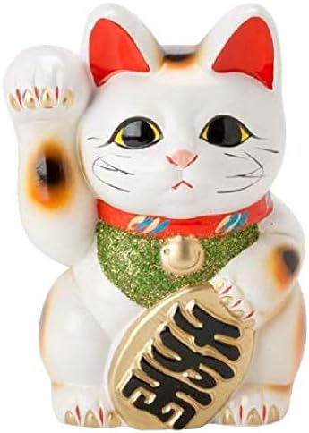 Feito no Japão Lucky Cat 7.5 '' Tokoname Porcelain White Maneki Neko Mão direita