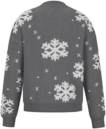 Mulheres Ugly Christmas Sweater de manga comprida inverno quente sweater solto sweater snowflake tops jumper tops
