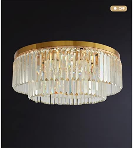 Luzes de teto Ygqzm Lâmpada de teto de cristal de ouro para quarto sala de estar de cozinha sala de jantar nórdica luz do corredor