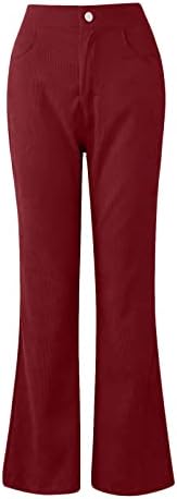 Miashui Petite calça curta para mulheres Cordamento Cordamento Flare calça de cintura elástica calça de baixo para mulheres calças